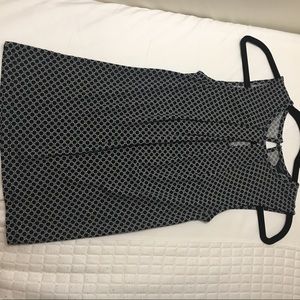 Ann Taylor Navy Blue Key Hole top